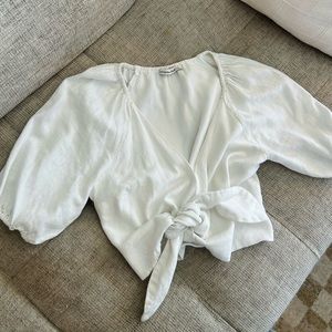Abercrombie Cropped Linen Blouse